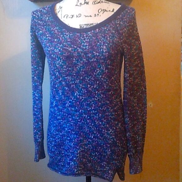 RARE 🦄 FREE PEOPLE WE THE FREE SCOOPNECK CONFETTI 🥳 LONG SLEEVE SWEATER MEDIUM - Picture 1 of 5